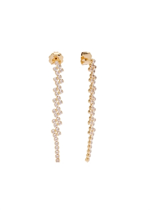 Claire crystal long studs Forgyldt Clear Pico 